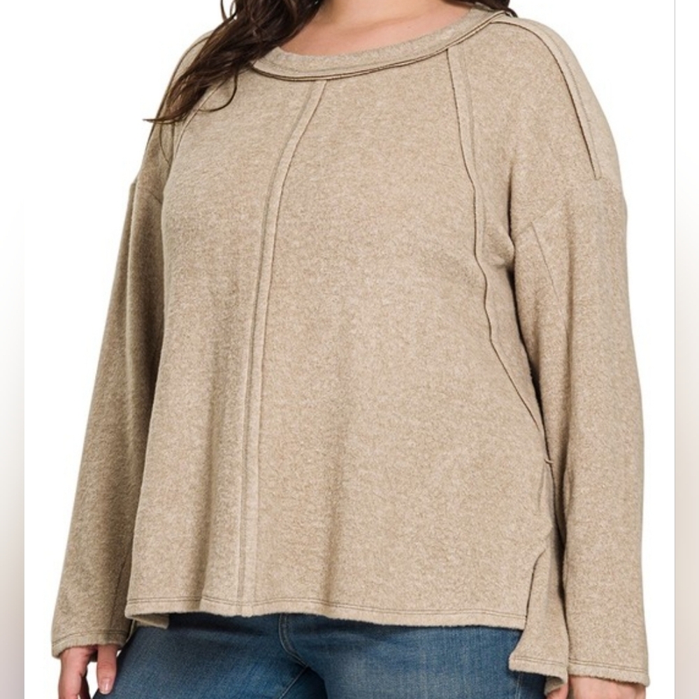 New Zenana Brushed Hacci Sweater